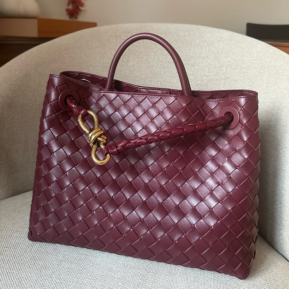 Bottega Veneta medium Andiamo Barolo burgundy color
